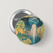 Badge Rond 5 Cm Hokusai Amida Cascade Japon (Devant & derrière)
