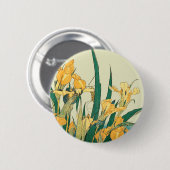 Badge Rond 5 Cm Hokusai grasshopper et iris Japon (Devant & derrière)