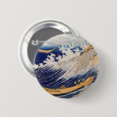Badge Rond 5 Cm Hokusai Ocean Waves Bateaux de pêche (Devant & derrière)