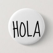 Badge Rond 5 Cm Hola Hello En Espanol (Devant)