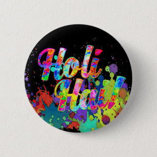 Badge Rond 5 Cm Holi Hai ! - Diffuser le message Holi