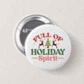 Badge Rond 5 Cm Holiday Spirit Retro Super Noël (Devant & derrière)