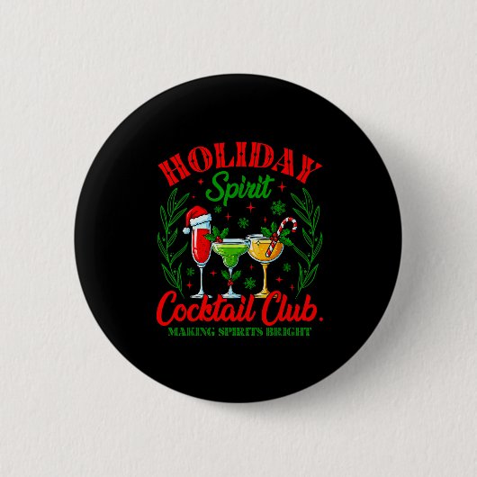 Badge Rond 5 Cm Holiday Srit Tail Club Christmas Drink Xmas Vacati (Devant)