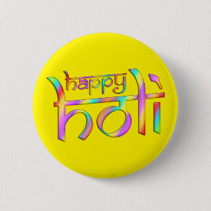 Badge Rond 5 Cm holiES - HAPPY HOLI dégradés de couleur 1