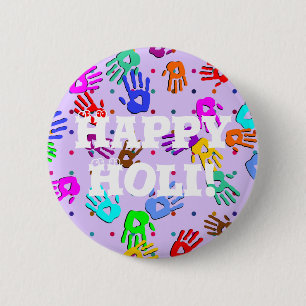 Badge Rond 5 Cm holiES - points de mains motif 1 coloré