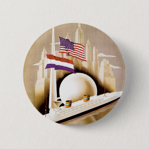 Badge Rond 5 Cm Holland America Line New York