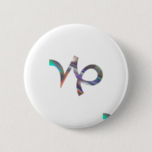 Badge Rond 5 Cm hologramme Capricorne