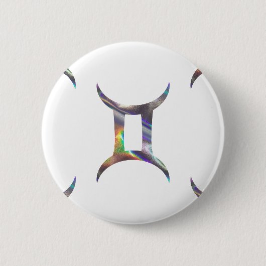 Badge Rond 5 Cm hologramme Gemini (Devant)