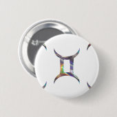 Badge Rond 5 Cm hologramme Gemini (Devant & derrière)