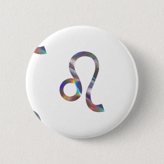 Badge Rond 5 Cm hologramme Leo (Devant)
