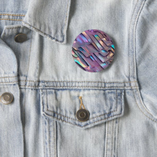 Badge Rond 5 Cm Holographie abstraite/iridescente futuriste
