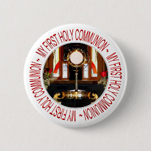 BADGE ROND 5 CM HOLY EUCHARIST - SAINTE COMMUNAUTÉ