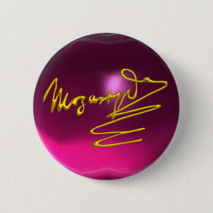 Badge Rond 5 Cm HOMAGE À MOZART, améthyste rose