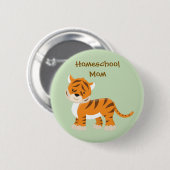 Badge Rond 5 Cm Homeschool Mom Tiger (Devant & derrière)