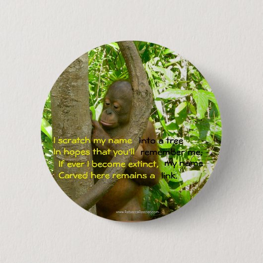 Badge Rond 5 Cm Hommage d'orang-outan (Devant)