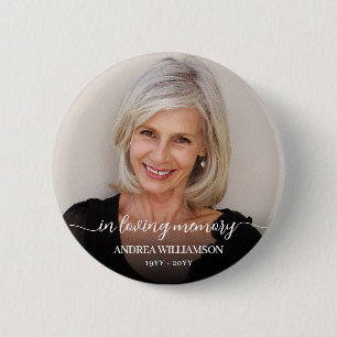 Badge Rond 5 Cm Hommage Mémorial Photo En Souvenir Affectueux