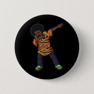Badge Rond 5 Cm Homme afro-américain Dabing hommes JunetDix noir