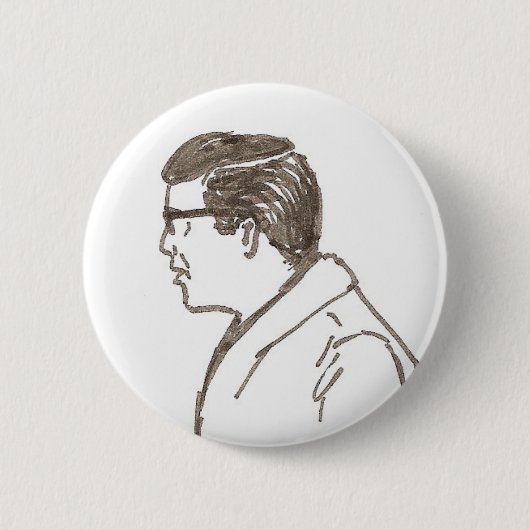 Badge Rond 5 Cm homme avec des verres (Devant)
