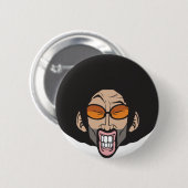Badge Rond 5 Cm Homme d'Afro de Hiphop (Devant & derrière)