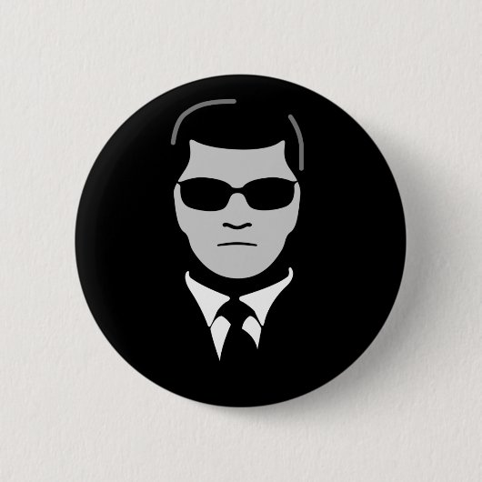 Badge Rond 5 Cm Homme dans le noir (Devant)