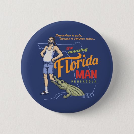 Badge Rond 5 Cm Homme de Floride (Devant)