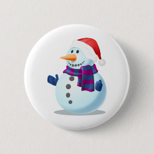 Badge Rond 5 Cm homme de neige
