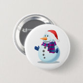 Badge Rond 5 Cm homme de neige (Devant & derrière)