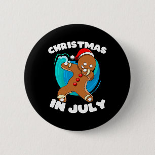Badge Rond 5 Cm Homme de Noël en pain d'épices faisant dabbing l'é