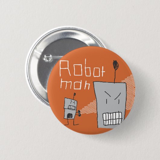 Badge Rond 5 Cm Homme de robot (Devant & derrière)