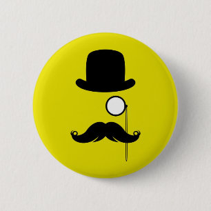 Badge Rond 5 Cm Homme de Stache de moustache de moustache avec des