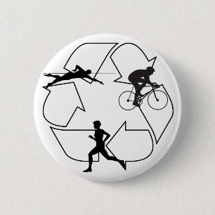 Badge Rond 5 Cm Homme de triathlon