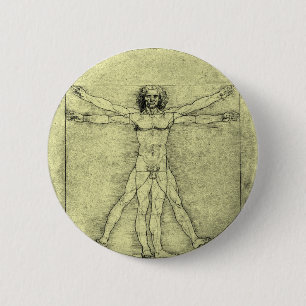 Badge Rond 5 Cm Homme de Vitruvian