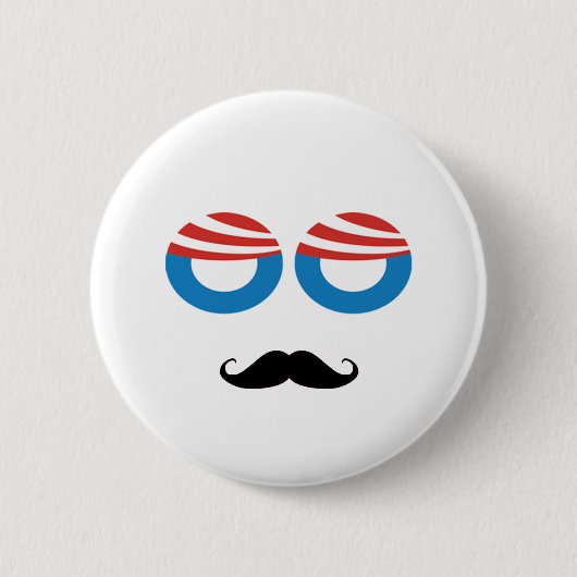 Badge Rond 5 Cm Homme Democratic - moustache vous une question (Devant)