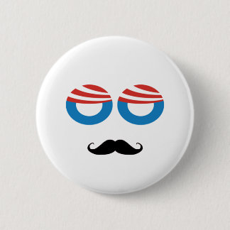 Badge Rond 5 Cm Homme Democratic - moustache vous une question