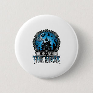 Badge Rond 5 Cm Homme derrière le masque Halloween maison hantée s
