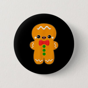 Badge Rond 5 Cm Homme en pain d'épices drôle Noël Hommes Femmes Ad