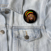 Badge Rond 5 Cm Homme Rasta beau (En situation)