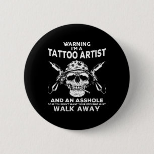 Badge Rond 5 Cm Homme Tattoo Artist Skull Graphic Tattoo Artist Ap