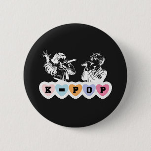 Badge Rond 5 Cm Hommes Femmes Idols Chantant KPop Hearts Musique D
