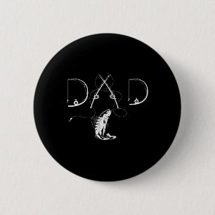 Badge Rond 5 Cm Hommes Femmes Pêcheur Papa Pêcheur Amateur Poisson