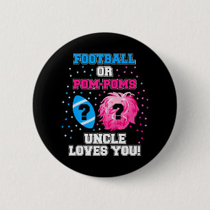 Badge Rond 5 Cm Hommes Genre Révèle Chemise Football ou Pom Poms