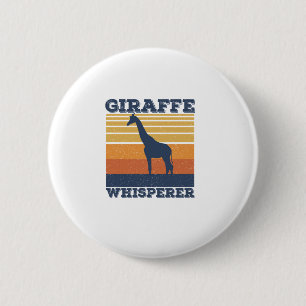 Badge Rond 5 Cm Hommes Giraffe Whisperer Retro Animal Africain Vin