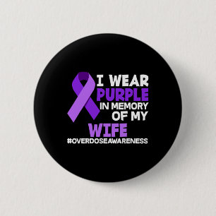 Badge Rond 5 Cm Hommes que je porte du violet en mémoire du surdos