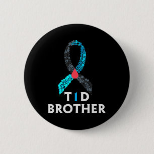 Badge Rond 5 Cm Hommes Type 1 Frère du diabète - Journée mondiale