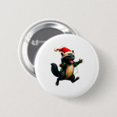 Badge Rond 5 Cm Honey Badger Tree Xmas Lights Santa Honey Badger C (Devant & derrière)