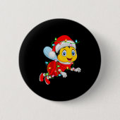 Badge Rond 5 Cm Honey Bees Christmas Lights Santa Costume Cute Ani (Devant)