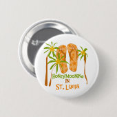 Badge Rond 5 Cm Honeymooning au St Lucia (Devant & derrière)