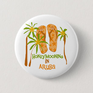 Badge Rond 5 Cm Honeymooning dans Aruba