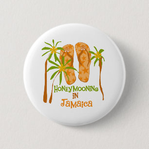 Badge Rond 5 Cm Honeymooning dans le bouton de la Jamaïque
