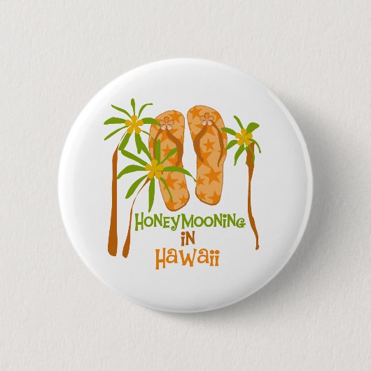 Badge Rond 5 Cm Honeymooning dans le bouton d'Hawaï (Devant)